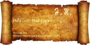 Hécz Mariann névjegykártya