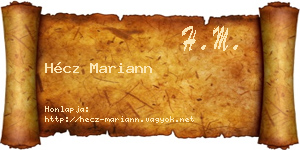 Hécz Mariann névjegykártya