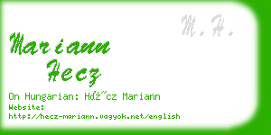 mariann hecz business card